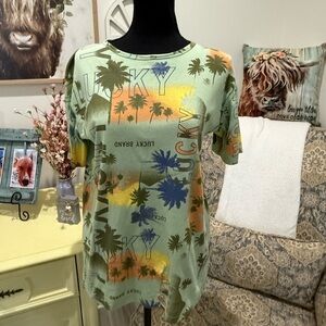 Lucky Brand Olive Graphic Tee